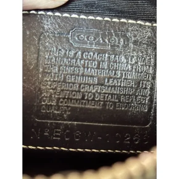 Coach Signature Logo Python Leather Trim Crossbody Shoulder Bag - Picture 4 of 4